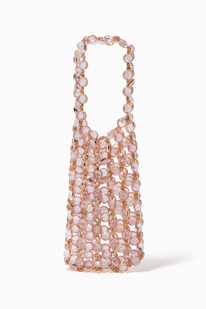 Les Miles et Une Nuit Shoulder Bag in Crystal Beads, Pink