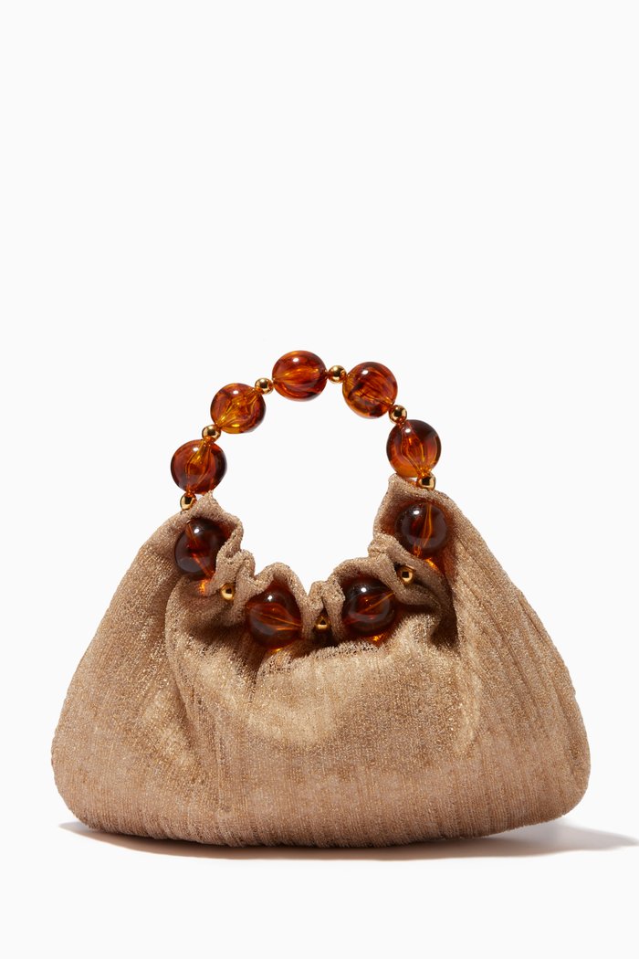 

Juliette Bracelet Bag in Satin, Gold