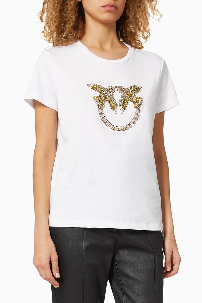 

Quentin Crystal Embellished T-shirt, White