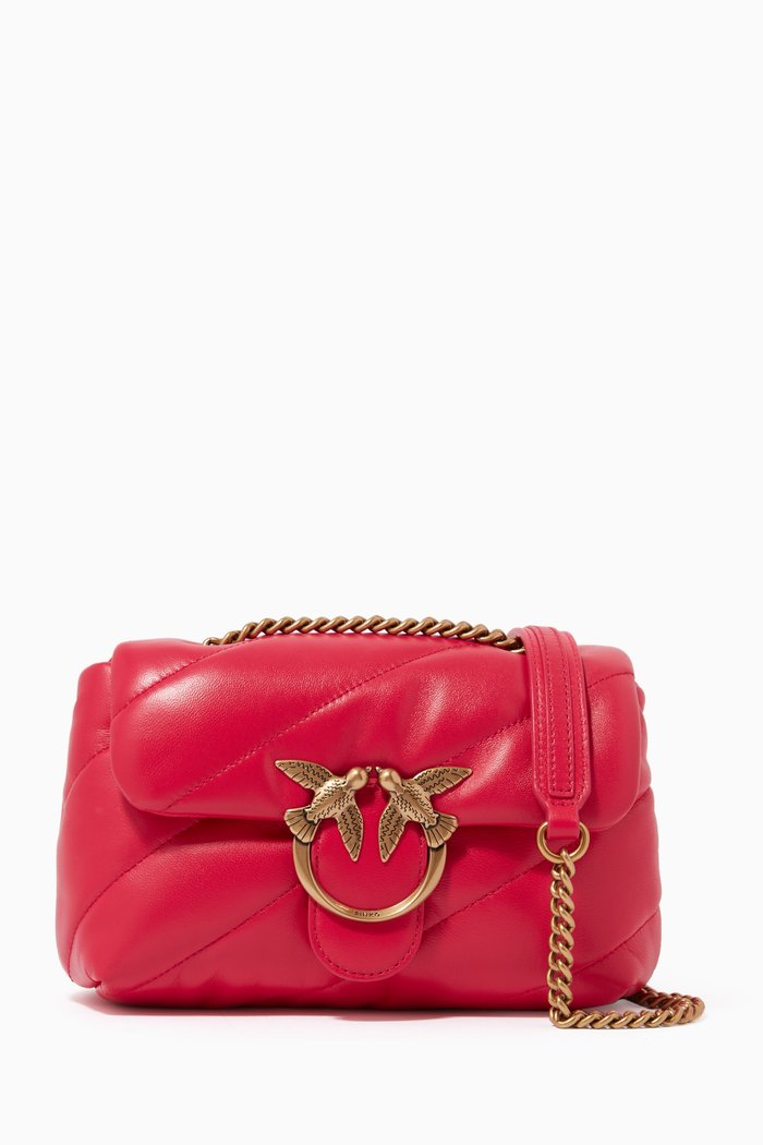

Mini Love Puff Crossbody Bag in Leather, Pink