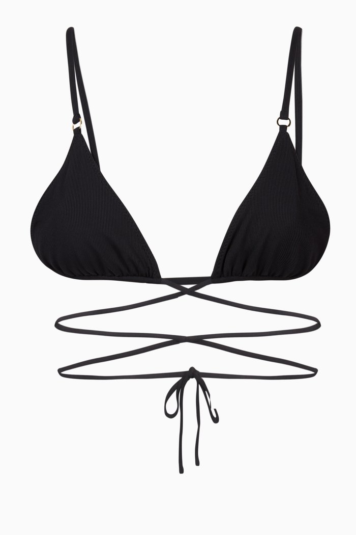 

Talise Tie String Bikini Top, Black