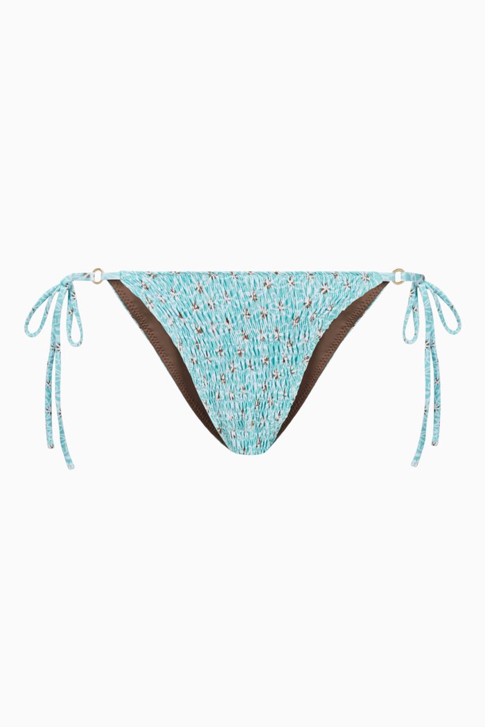 

Talise Smocked Bikini Bottom, Blue