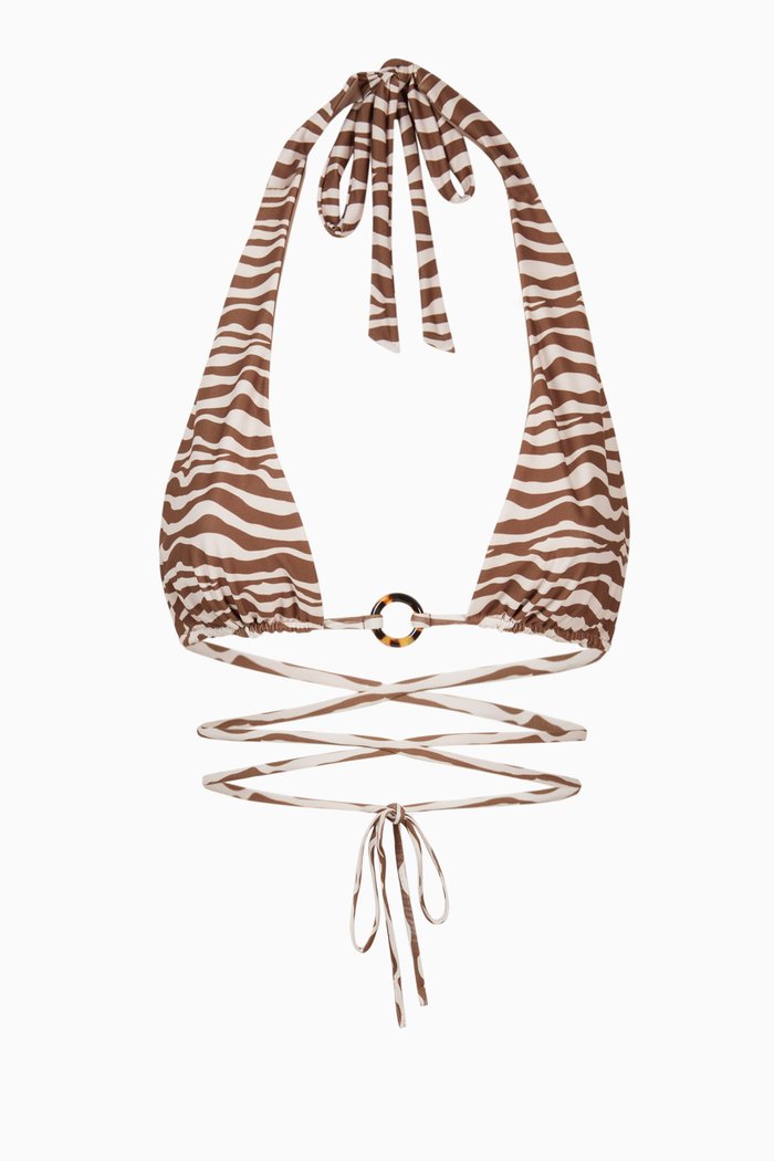 

Gigi Halter Bikini Top, Brown