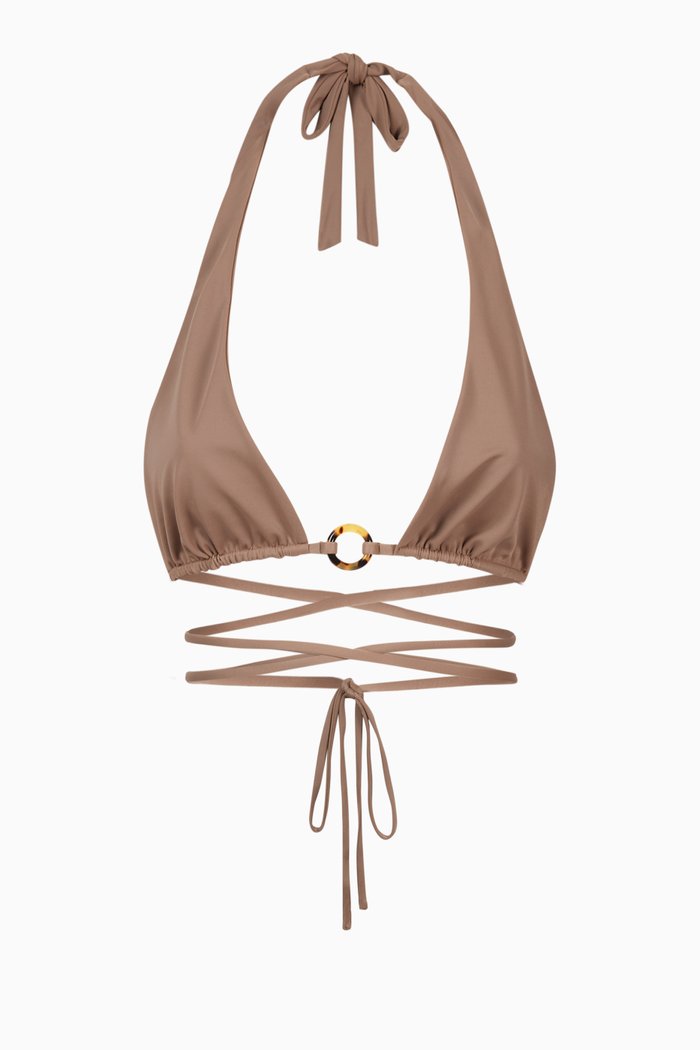 

Gigi Halter Bikini Top, Brown