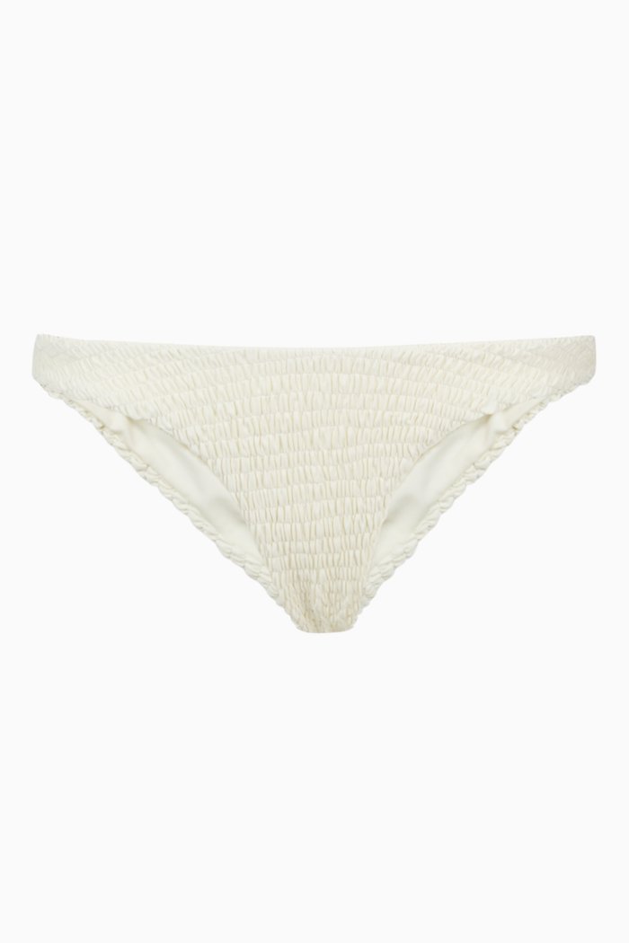 

Anais Smocked Bikini Bottom, Neutral
