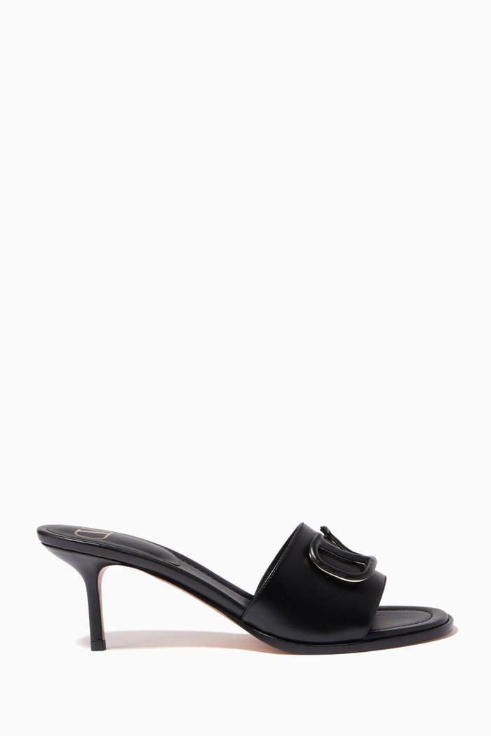 

Valentino Garavani VLOGO Mules in Calfskin, Black