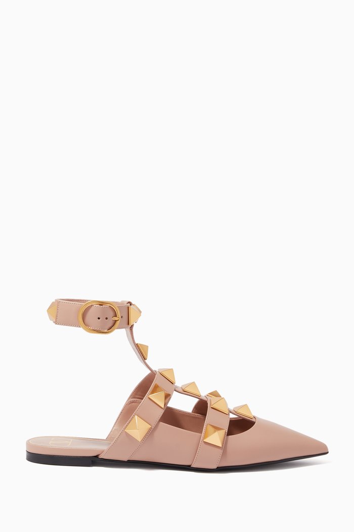 Valentino Garavani Roman Stud Sandals in Calfskin, Pink