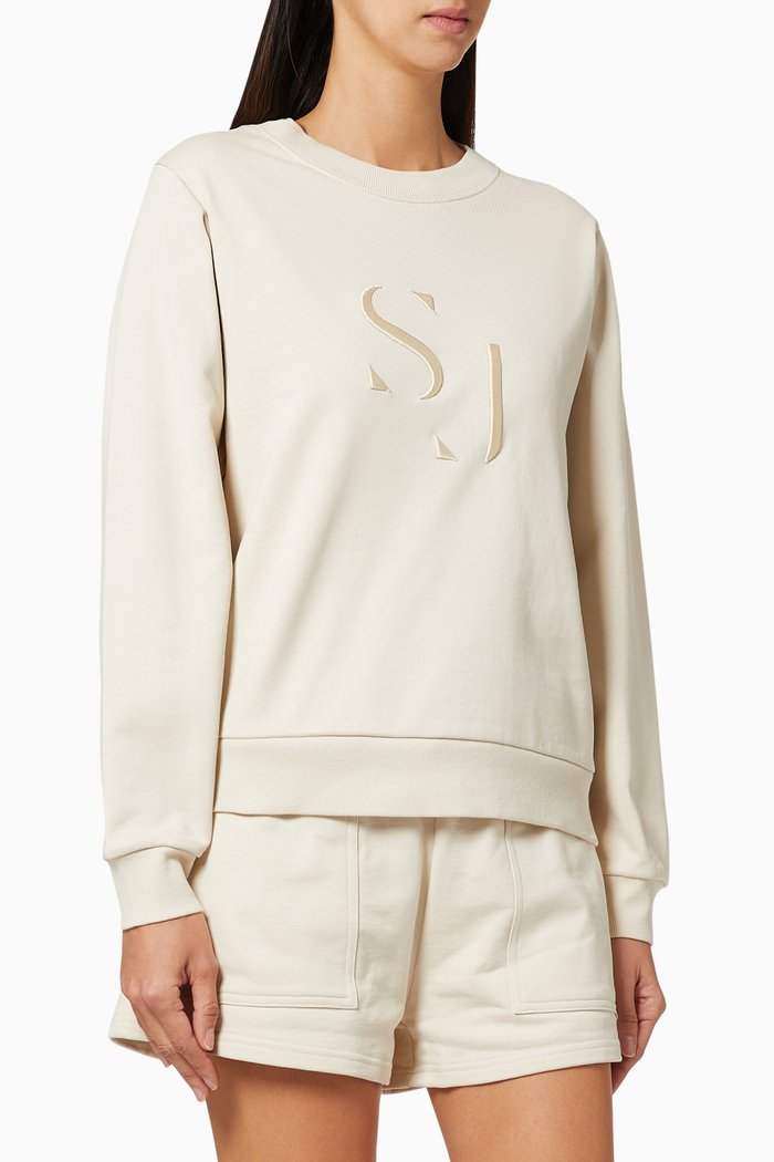

Embroidered Logo Sweatshirt, Neutral