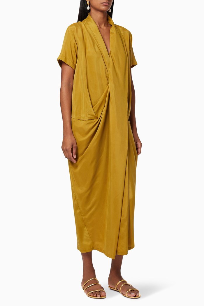

Twist Draped Maxi Dress, Yellow