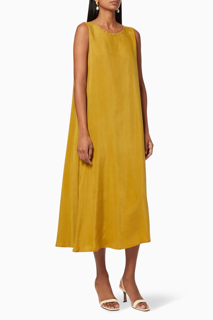 

Back-Tie Cupro Tent Dress, Yellow
