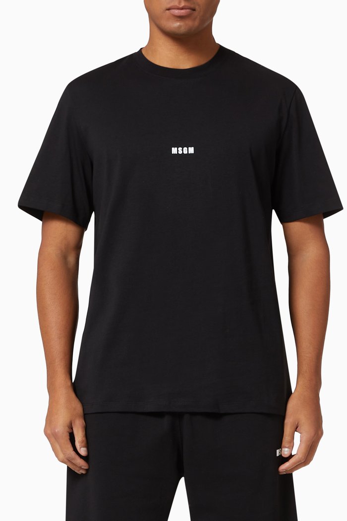 

Micro Logo T-shirt in Cotton, Black