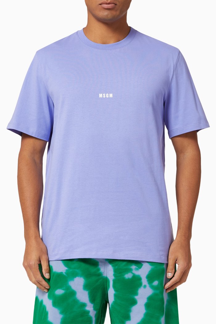 

Micro Logo T-shirt in Cotton, Purple