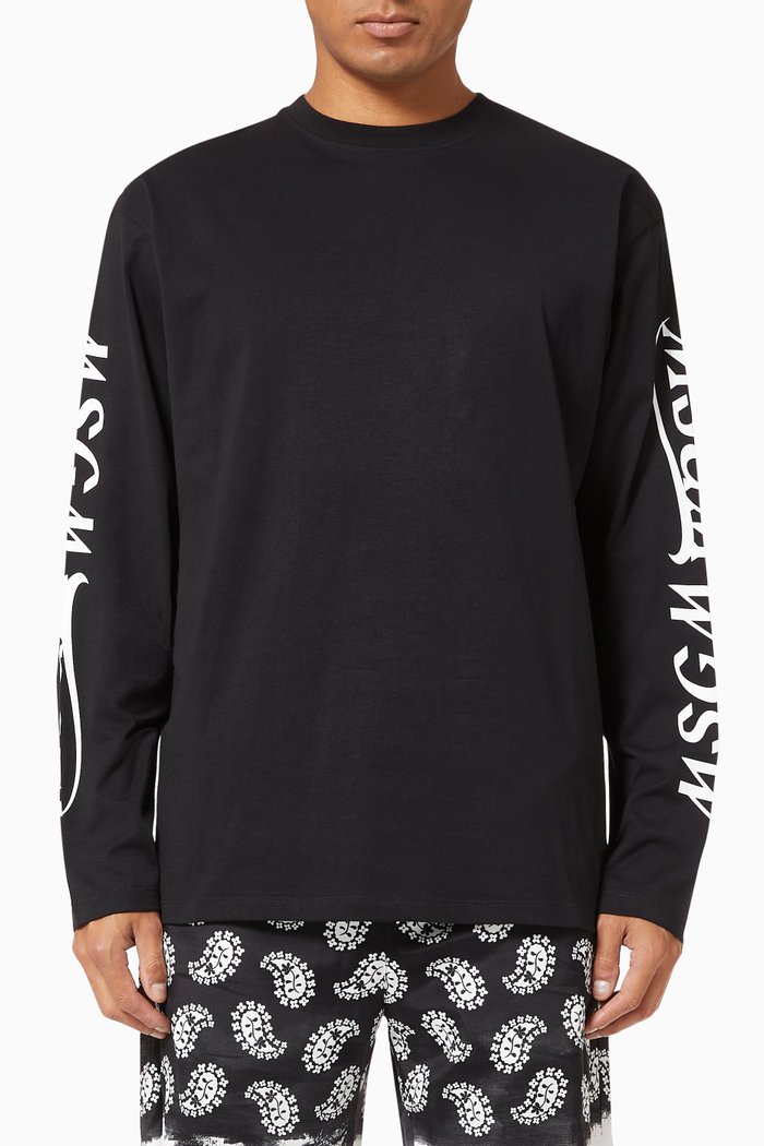 

Logo Print T-shirt in Cotton, Black