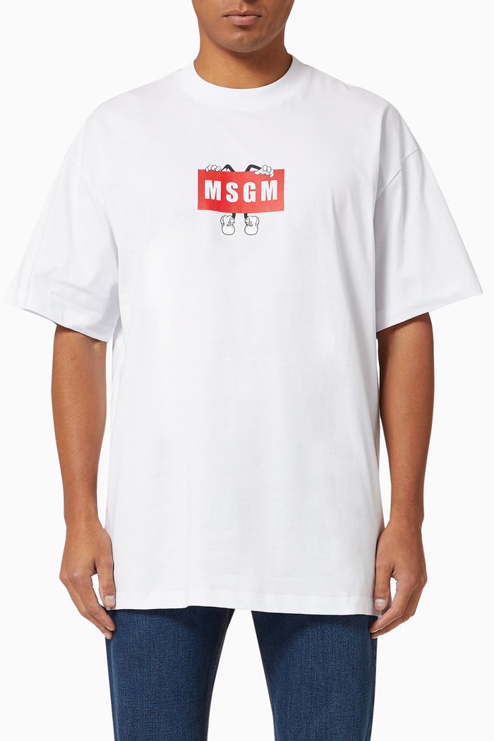 

Cartoon Box Logo T-Shirt in Cotton, White
