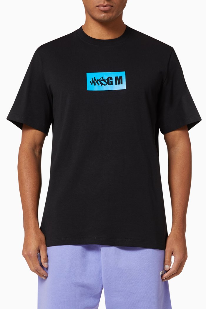 

Logo Print T-shirt in Cotton, Black