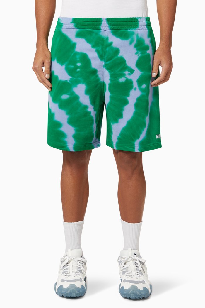 

Tie-dye Micro Logo Shorts in Cotton, Green