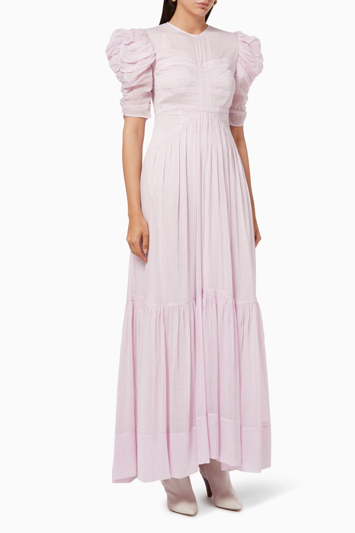 

Katici Maxi Dress in Cotton Silk, Pink