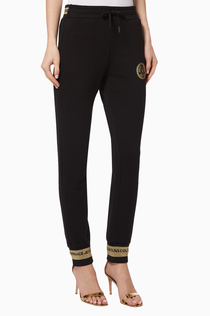 

Lady Jersey Trousers with Shimmer Logo, Black