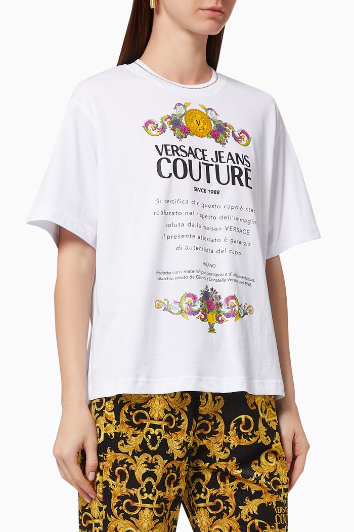 Lady Jersey T-shirt with Logo, White