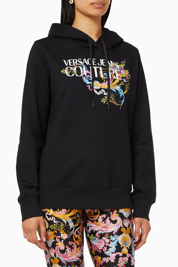 

Tuileries Logo Cotton Hoodie, Black