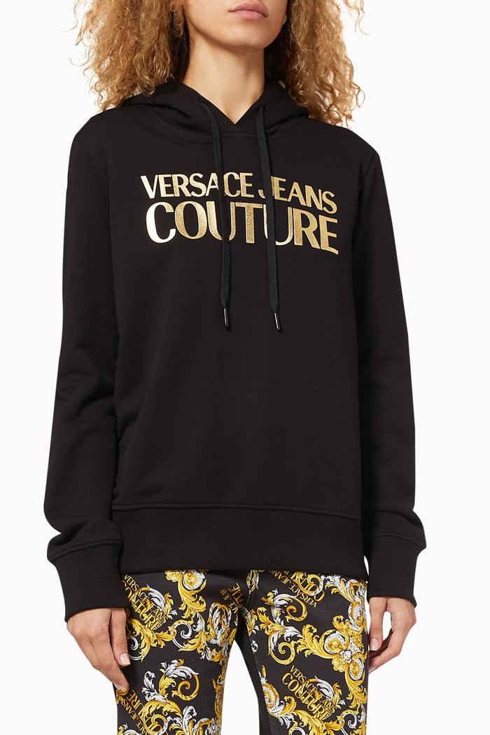 

Logo Cotton Hoodie, Black