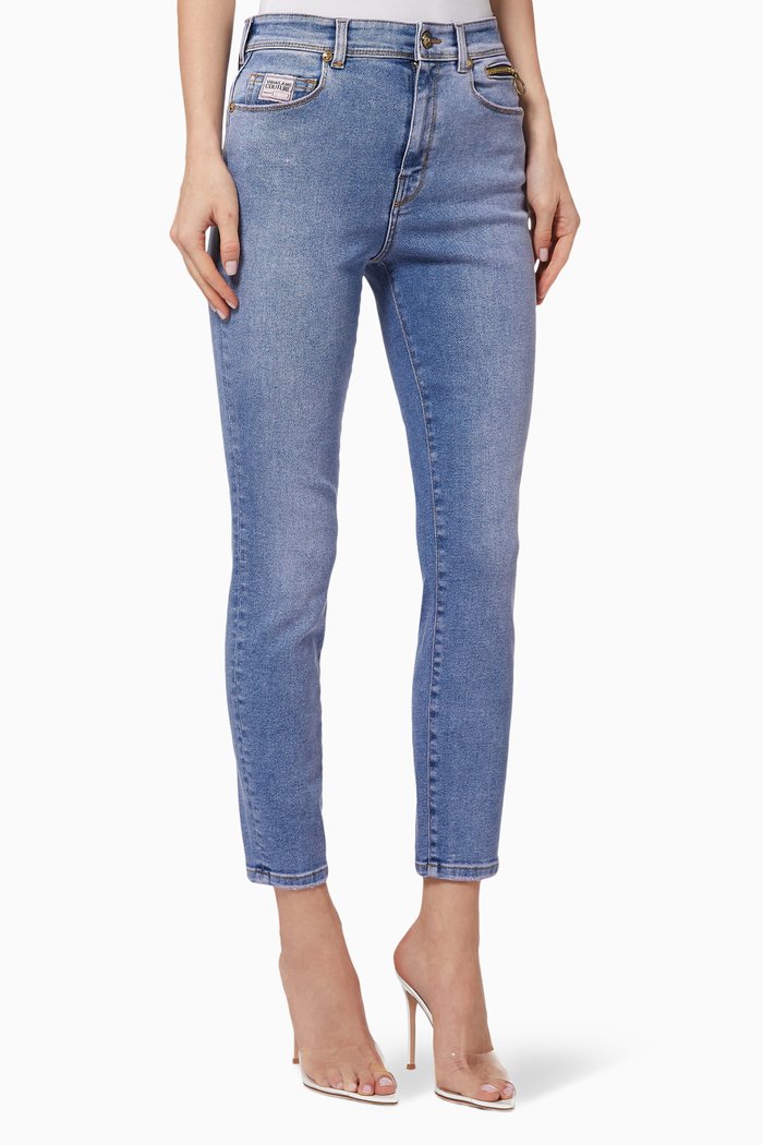 

Jeans with Logo Patch, Blue
