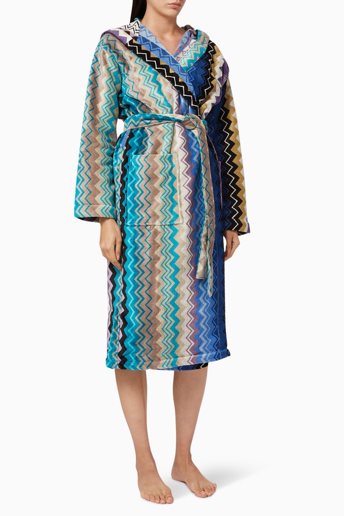 

Giacomo Hooded Bathrobe, Blue