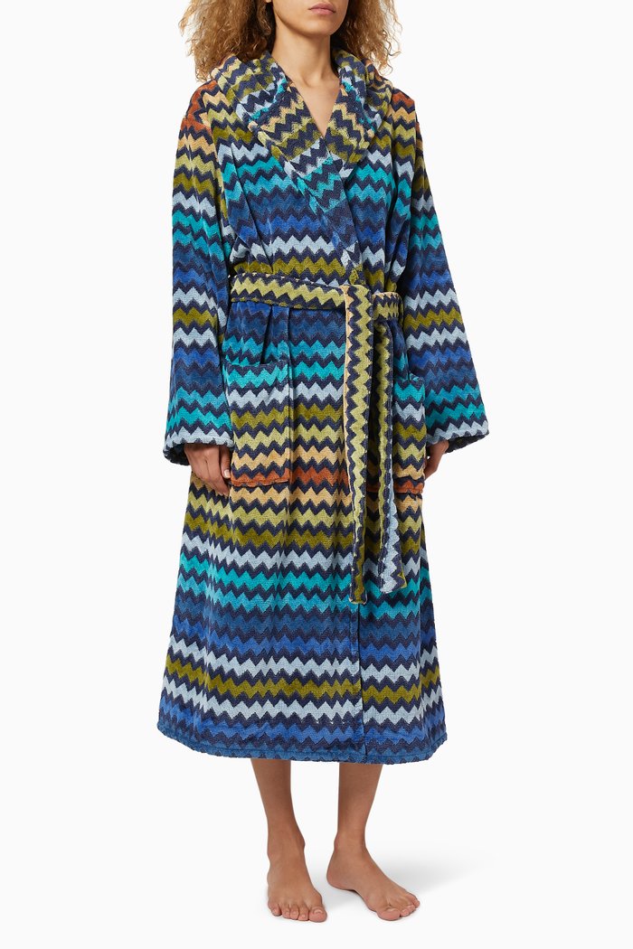 

Warner Hooded Bathrobe, Blue