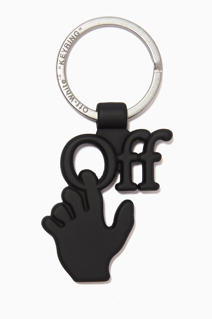 

Hand Logo Key Chain in Rubber, Black