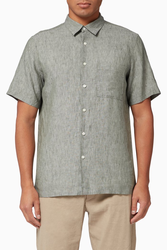 

Irving Summer Linen Shirt, Green