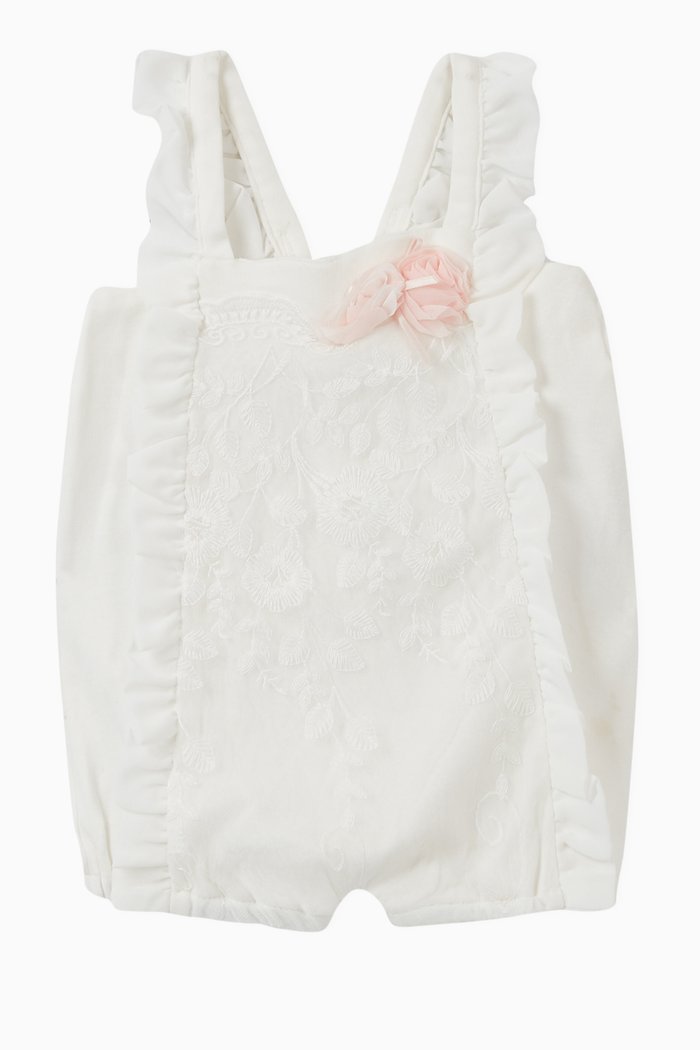 

Floral Lace Romper, White