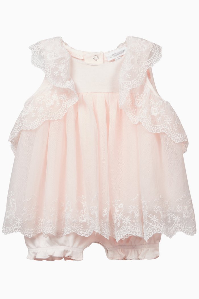 

Lace Tulle Romper, Pink