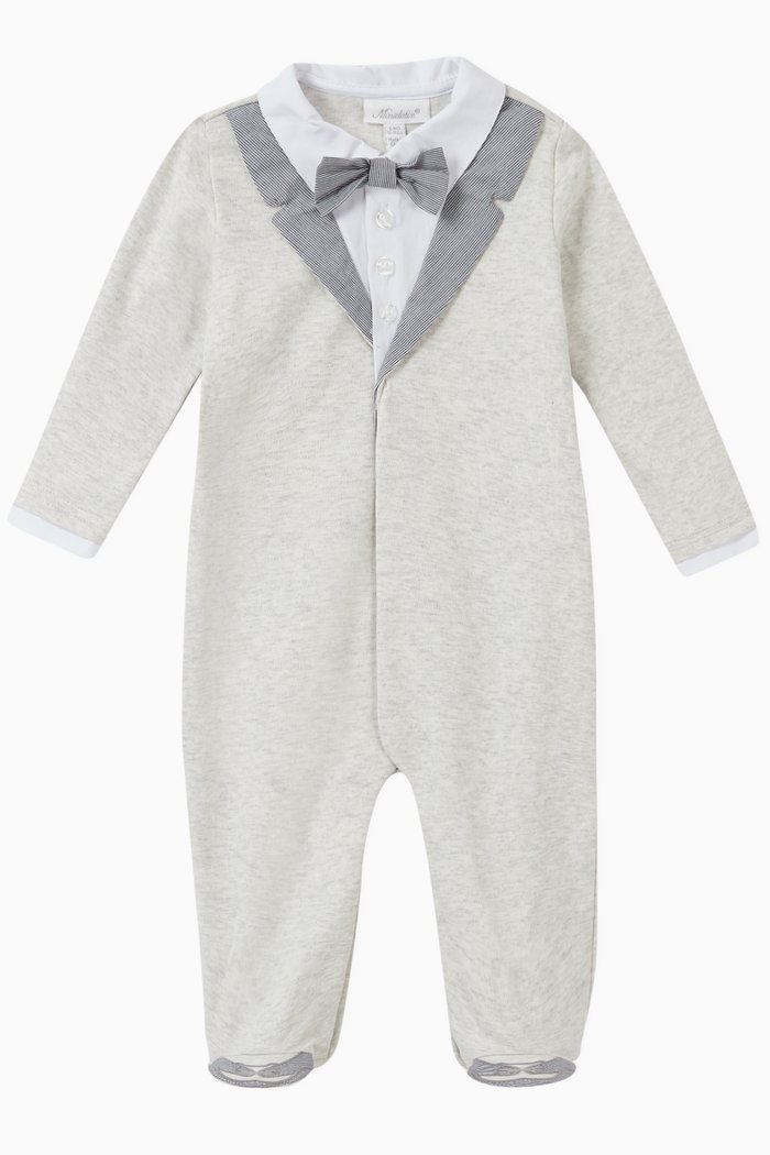 

Bow Tie Cotton Coverall, Grey