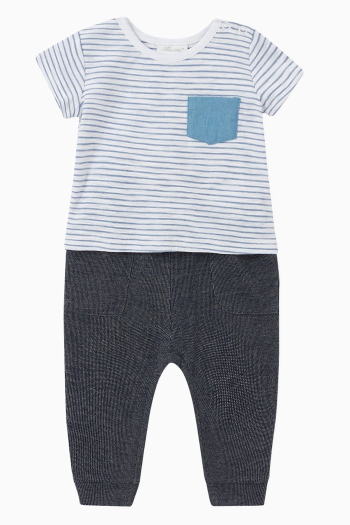 

Striped T-Shirt & Joggers Set, Blue