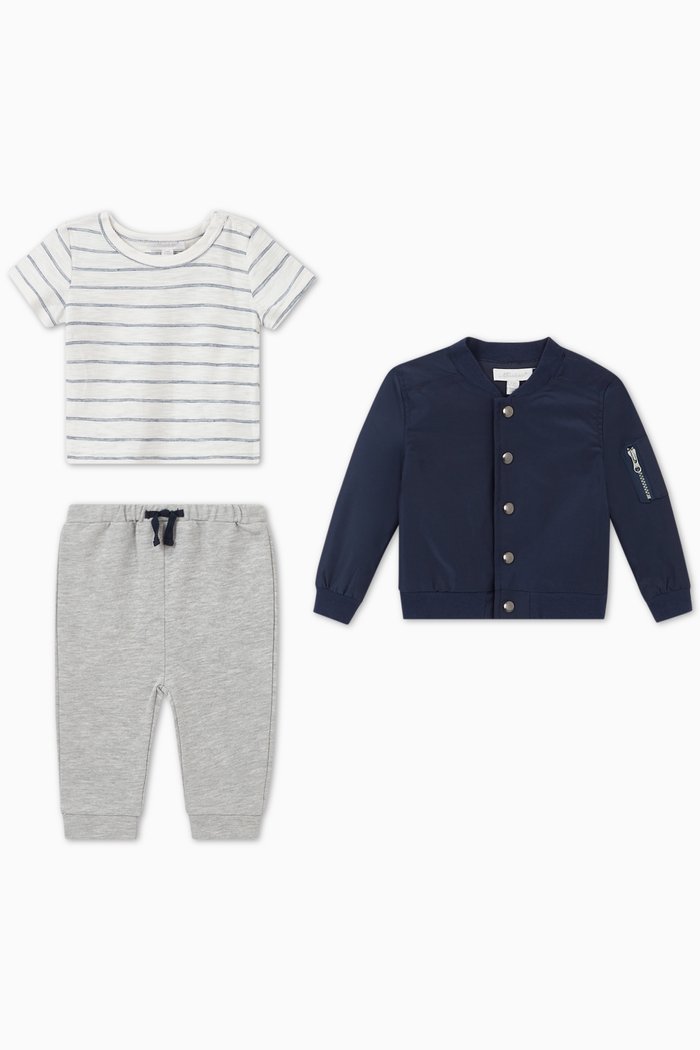 

Jacket, T-Shirt & Joggers Set, Blue