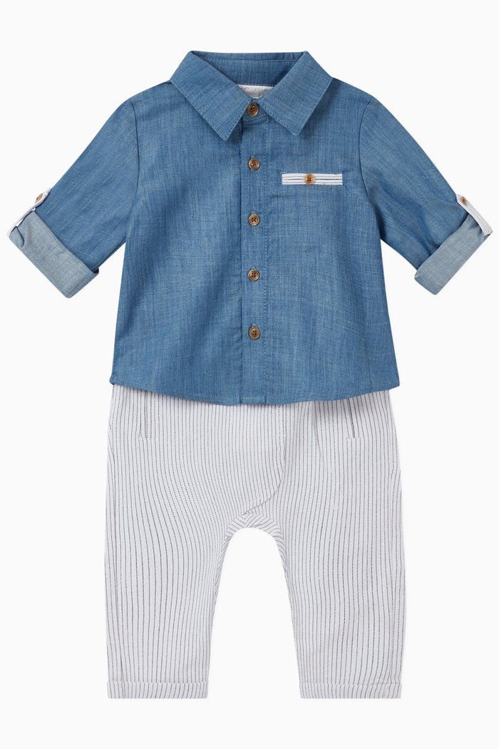

Cotton Shirt & Pant Set, Blue