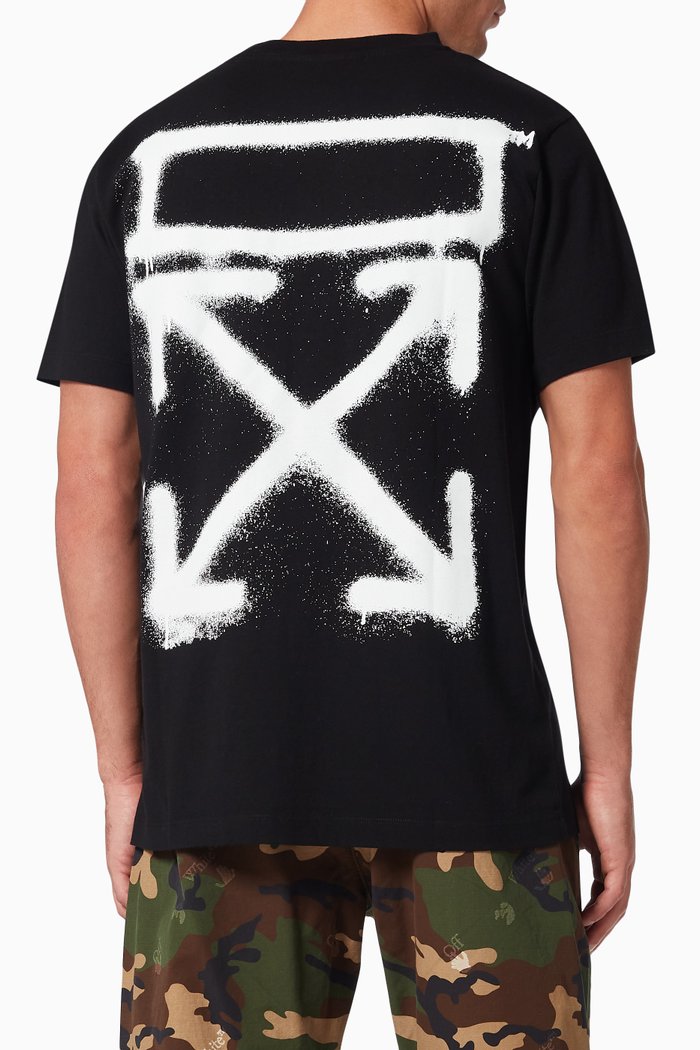 

Spray Marker Arrows Slim T-shirt in Cotton, Black