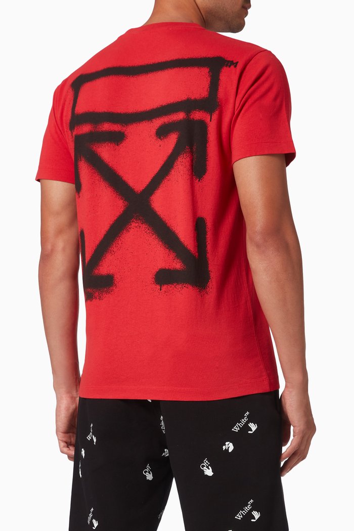 

Spray Marker Arrows Slim T-shirt in Cotton, Red