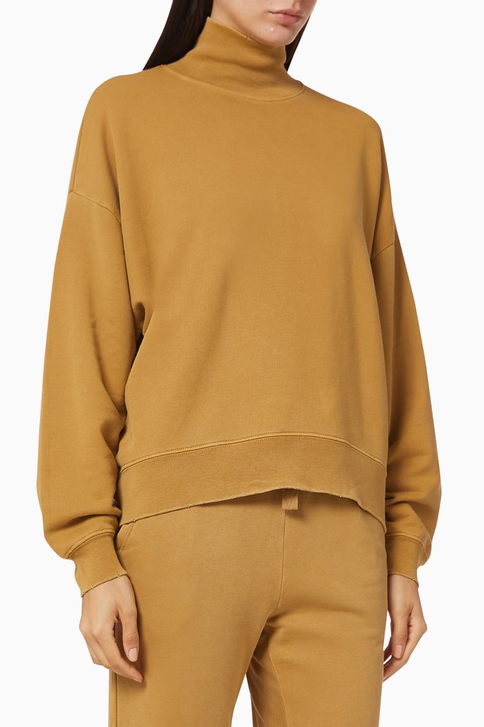 

Funnel Neck Organic Cotton Sweatshirt, Brown