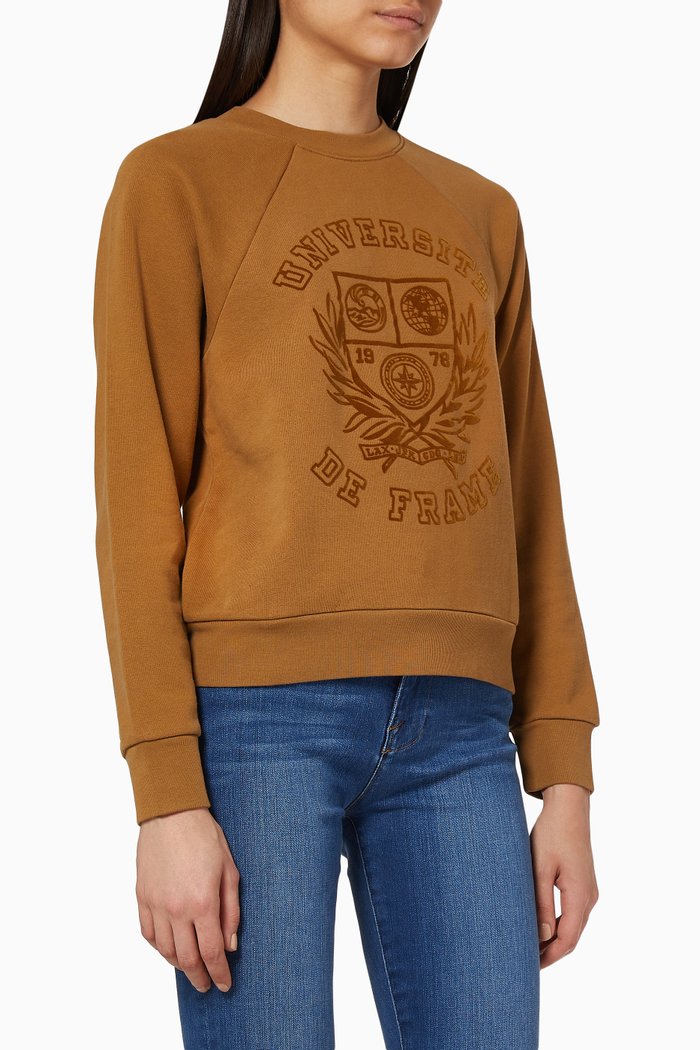

Varsity Graphic Jersey Sweatshirt, Brown