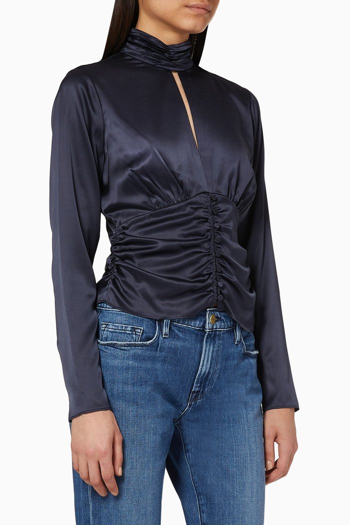 

Felicity Stretch Silk Blouse, Blue