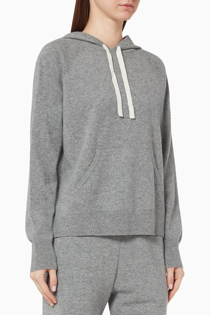 Cashmere Knit Hoodie, Grey