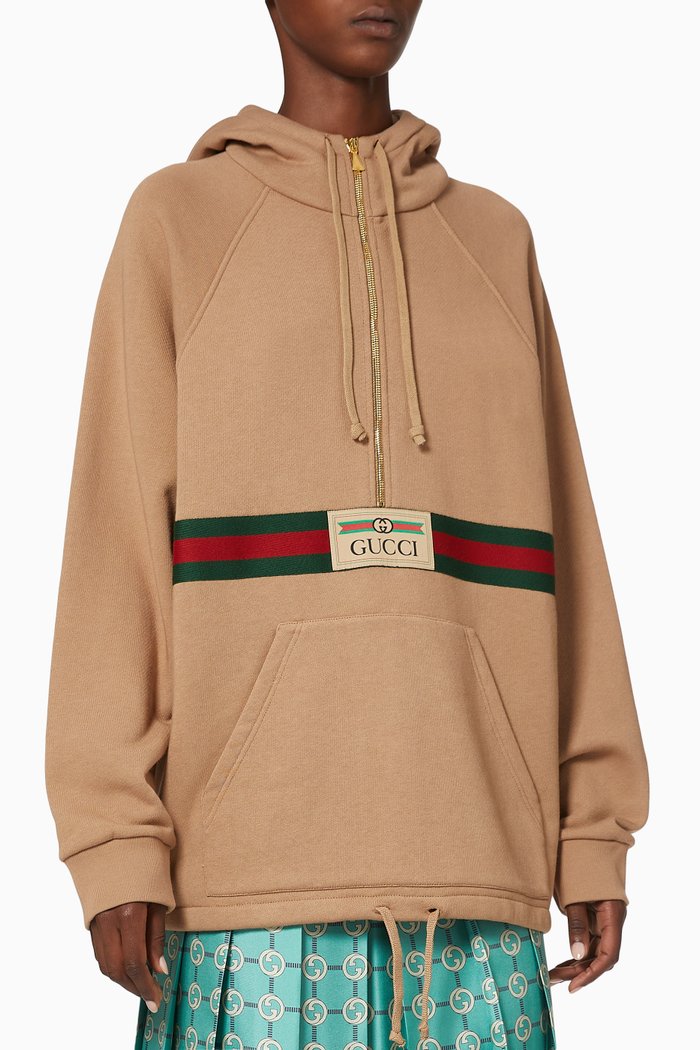 

Web & Gucci Label Sweatshirt, Neutral