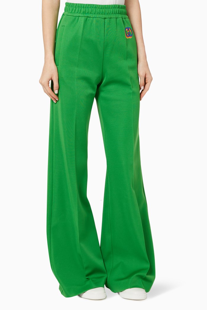 

Interlocking GG Jersey Pants, Green