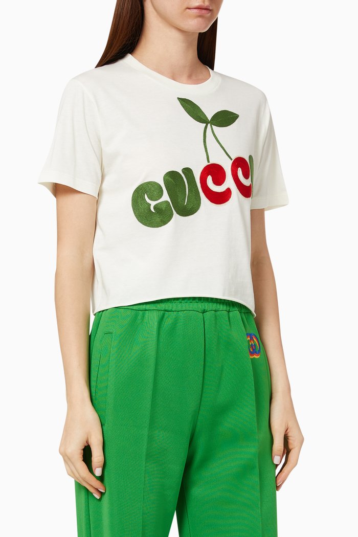 

Gucci Cherry Print Cotton T-shirt, White