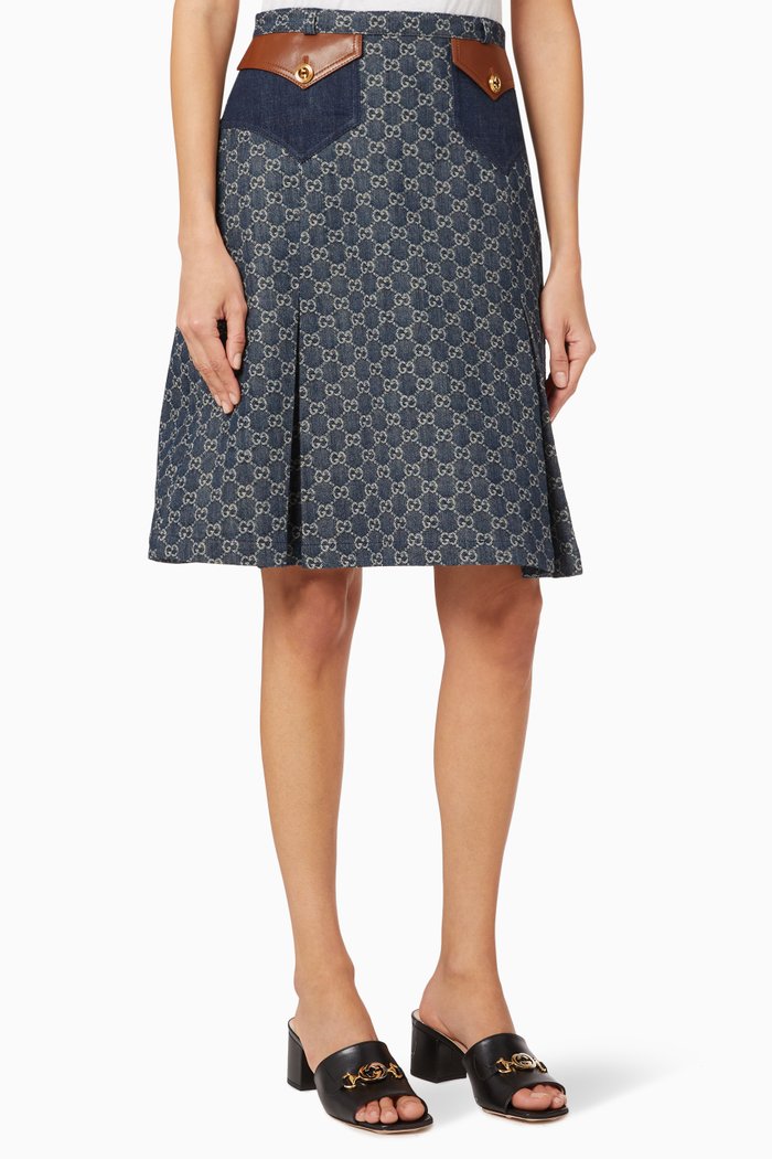 

Skirt in GG Jacquard Denim, Blue