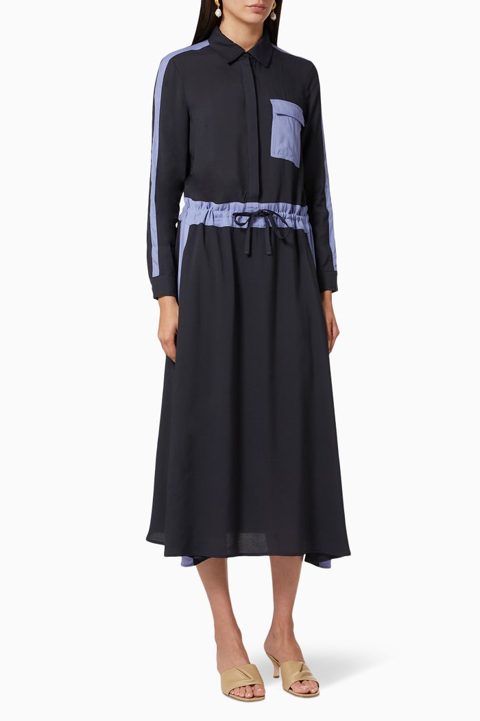 

Glenda Viscose Sablé Dress, Blue