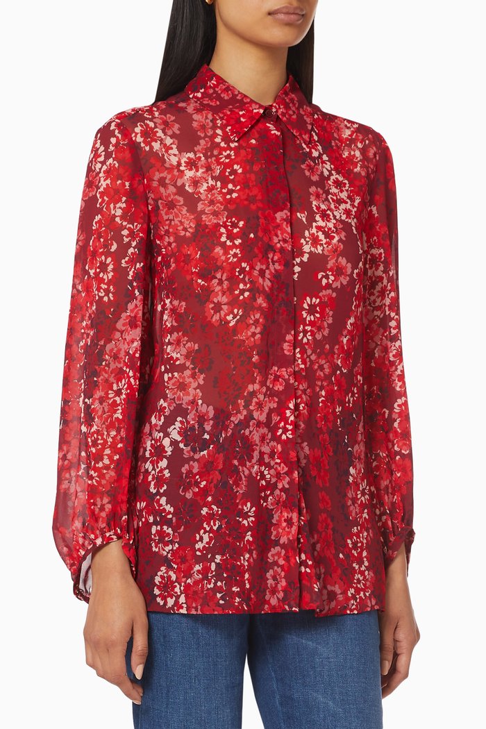 

Glamour Georgette Shirt, Burgundy