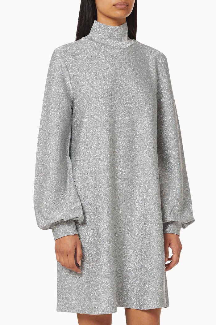 

Dallas Jersey Lame Dress, Grey