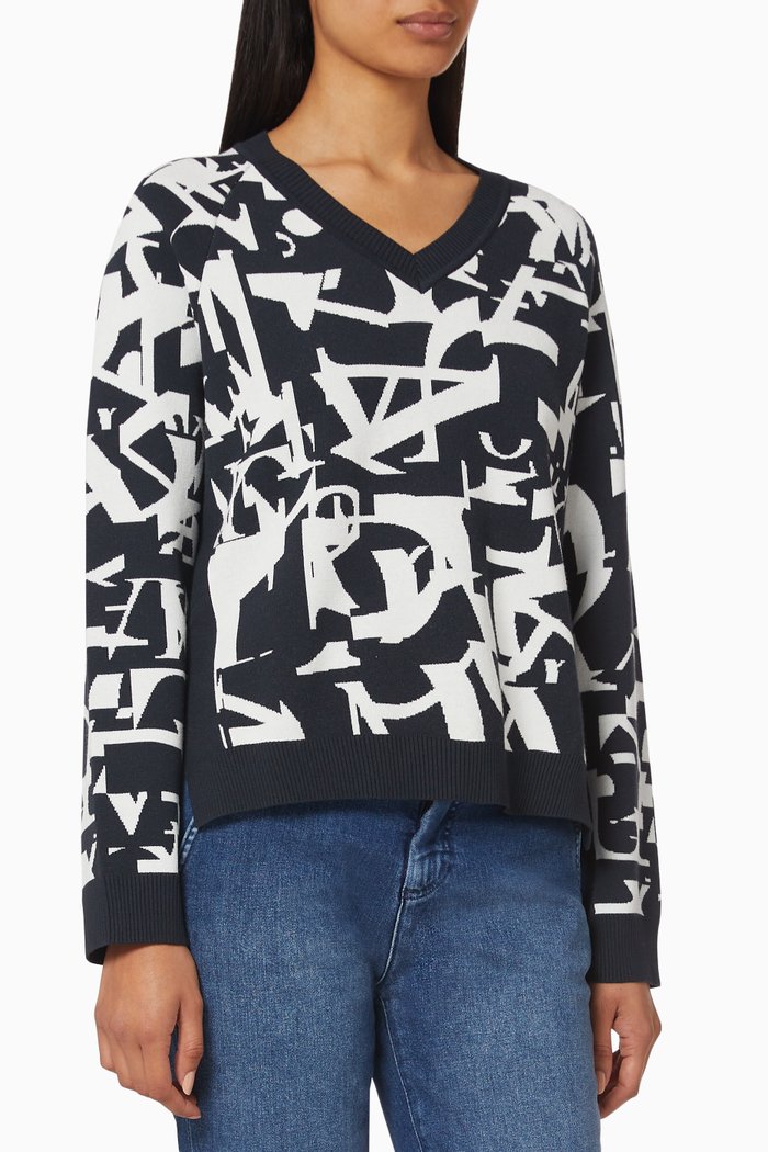 

Dadaismo Printed Sweater, Blue